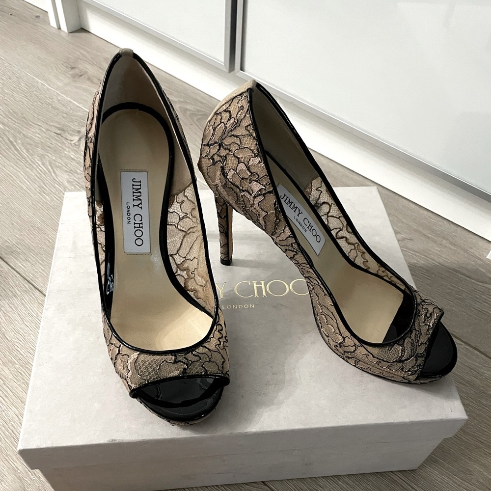 Jimmy Choo lace peek toe heels Brand new size 37